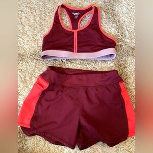 Old navy active set girls size: 10/12 maroon